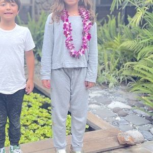 Splendid matching set grey with metallic stars girls sz 10